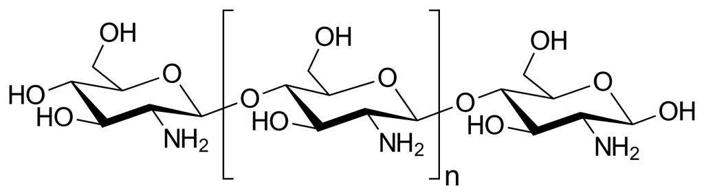 Fórmula química del quitosano